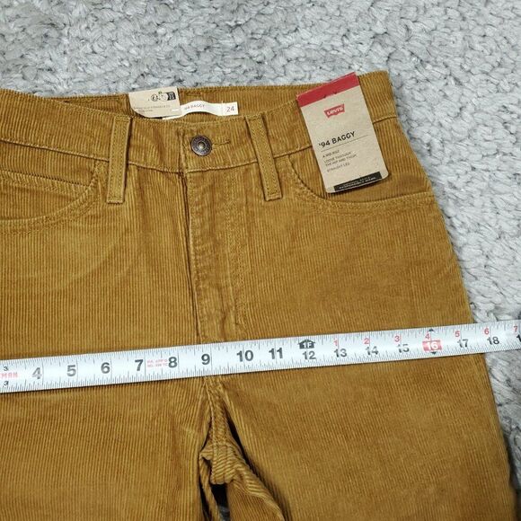 Levi's 94 Baggy Corduroy Brown Straight Leg Loose Pants Y2K 90s Size 24 x 31 - Picture 11 of 12